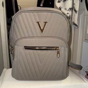 V-Emblem Taupe Backpack